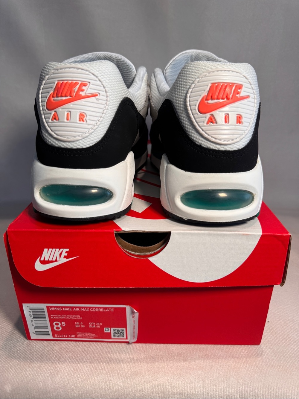 Nike Women’s Sneakers in White, Black, Gray, Teal & Coral - Picture 7 of 9